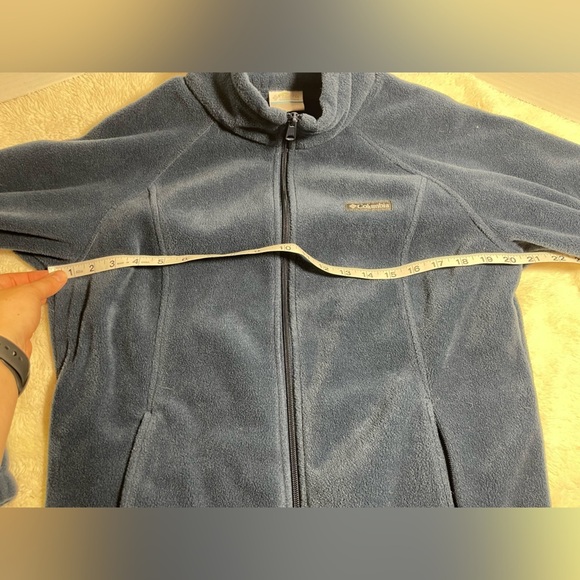 Columbia Blue Fleece Jacket Full-Zip Classic Fit - Picture 6 of 9